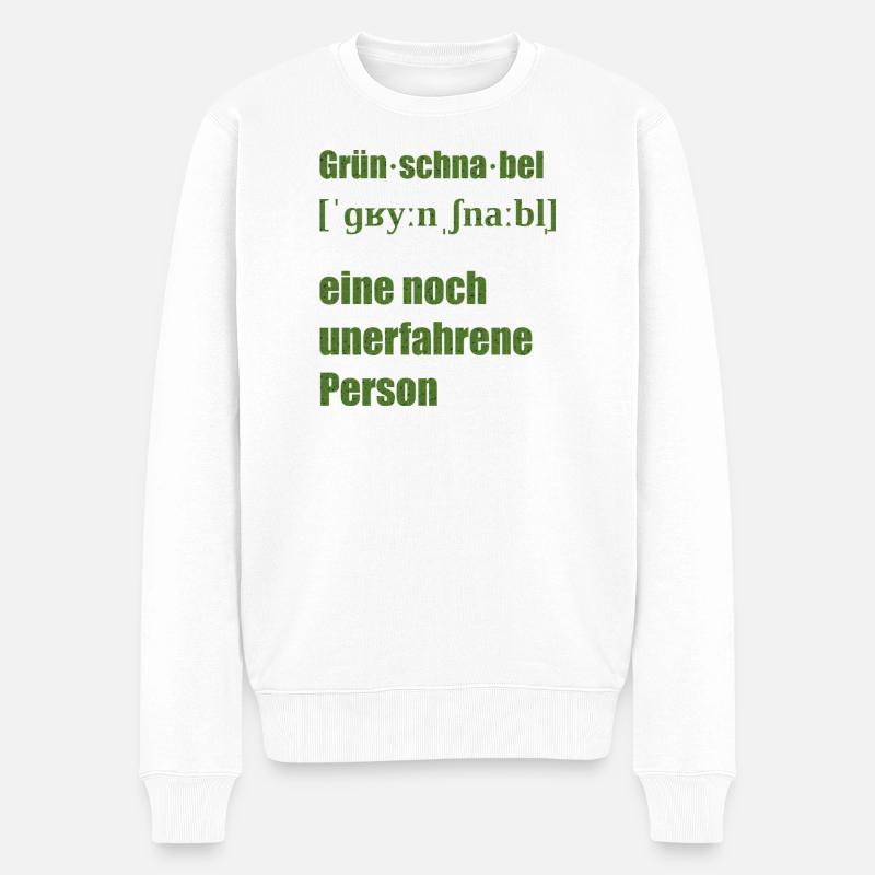 grünschnabel - Männer Premium Bio Pullover - Weiß
