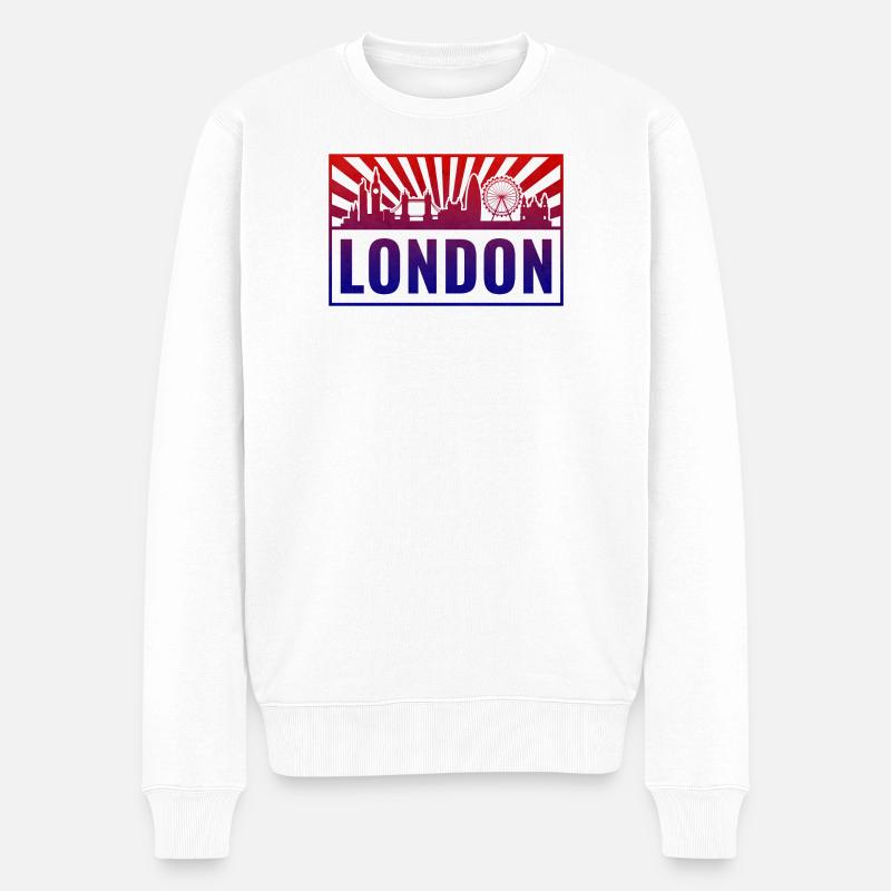 Silhouette de London Gradient - Pull Premium bio Homme - blanc