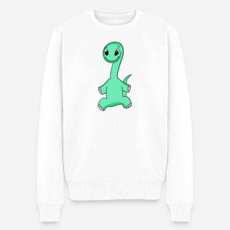 Dino Motiv - Männer Premium Bio Pullover - Weiß