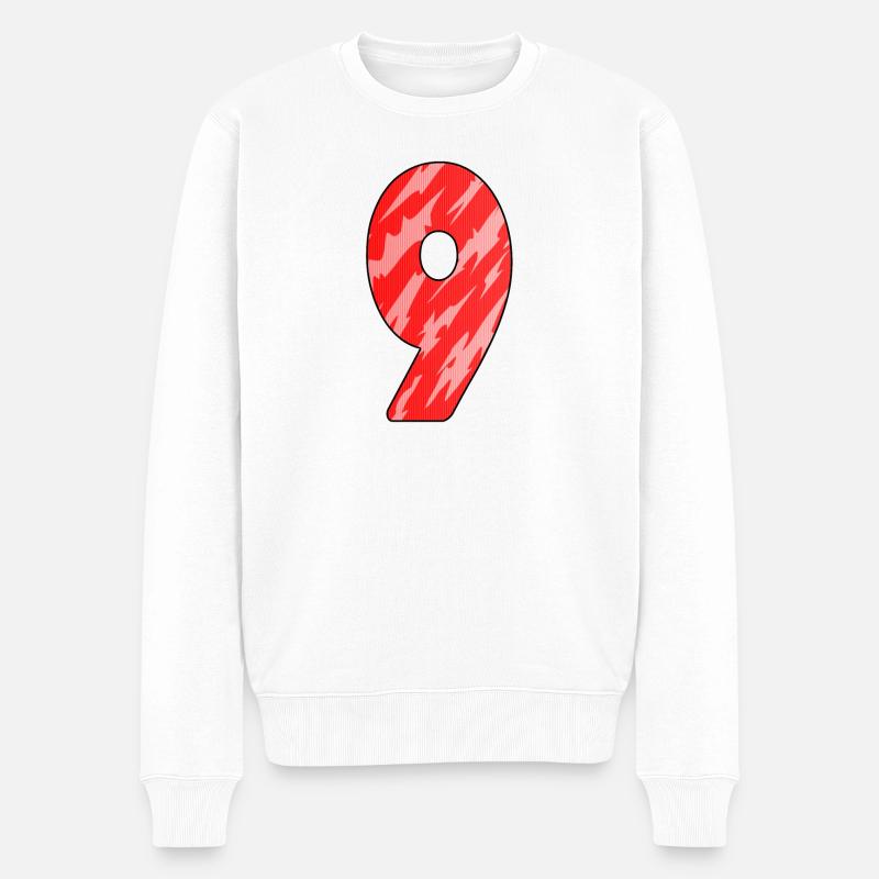 9 - Männer Premium Bio Pullover - Weiß