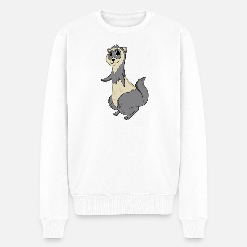 Frettchen - Männer Premium Bio Pullover - Weiß