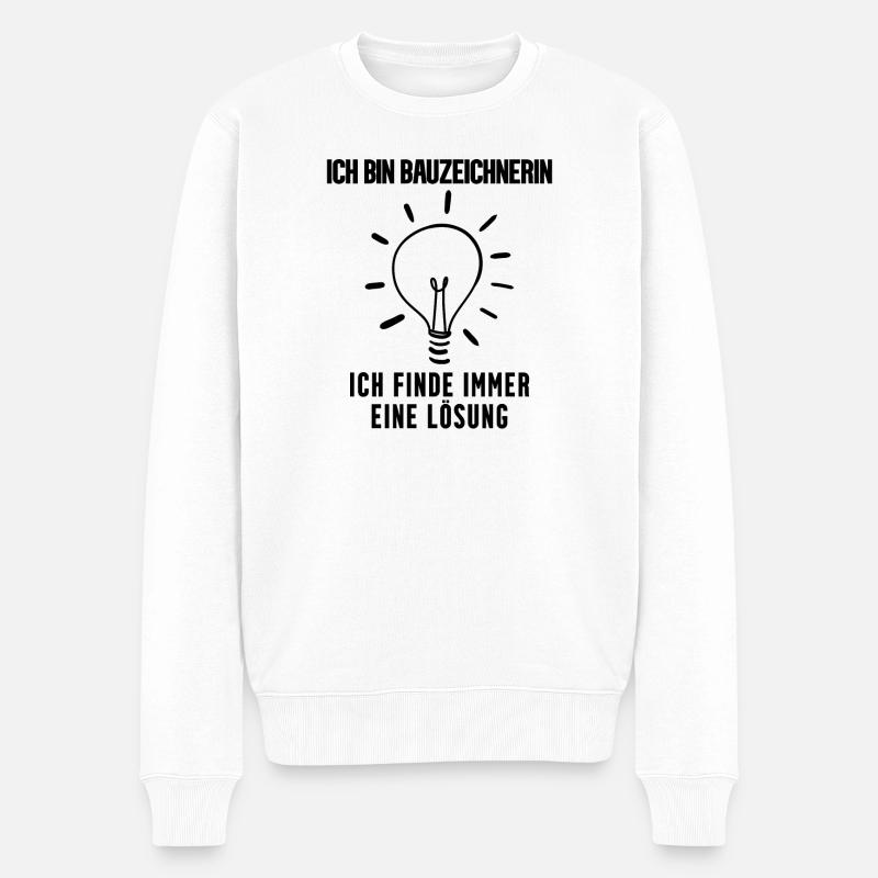 Bauzeichnerin - Männer Premium Bio Pullover - Weiß