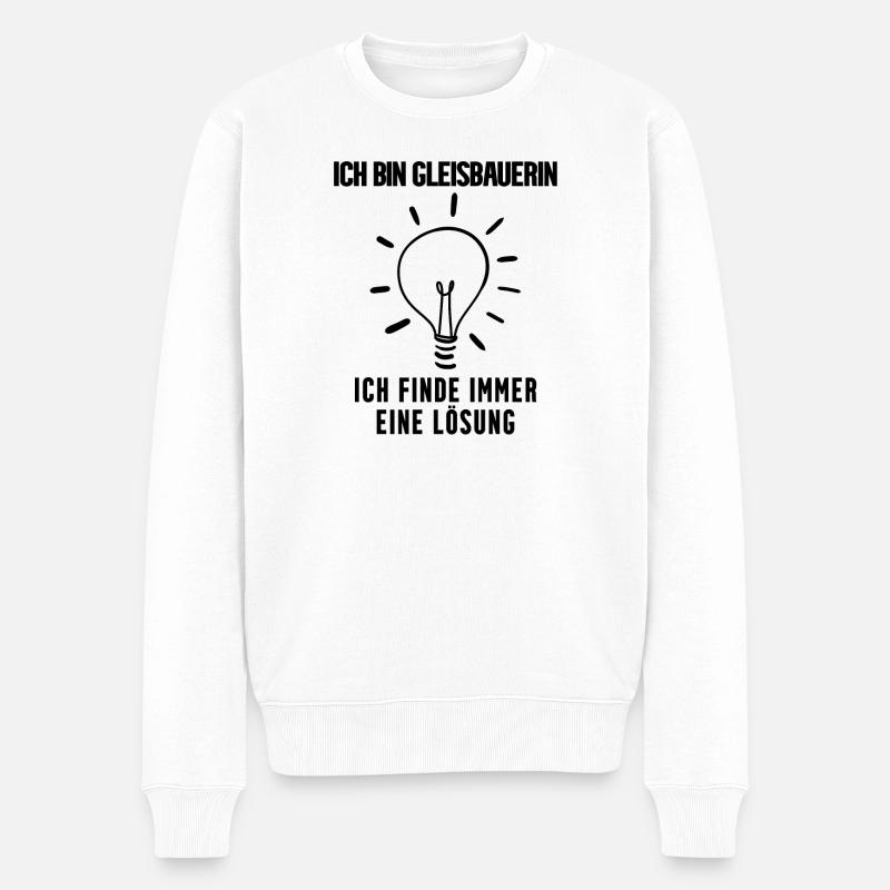 Gleisbauerin Beruf - Männer Premium Bio Pullover - Weiß