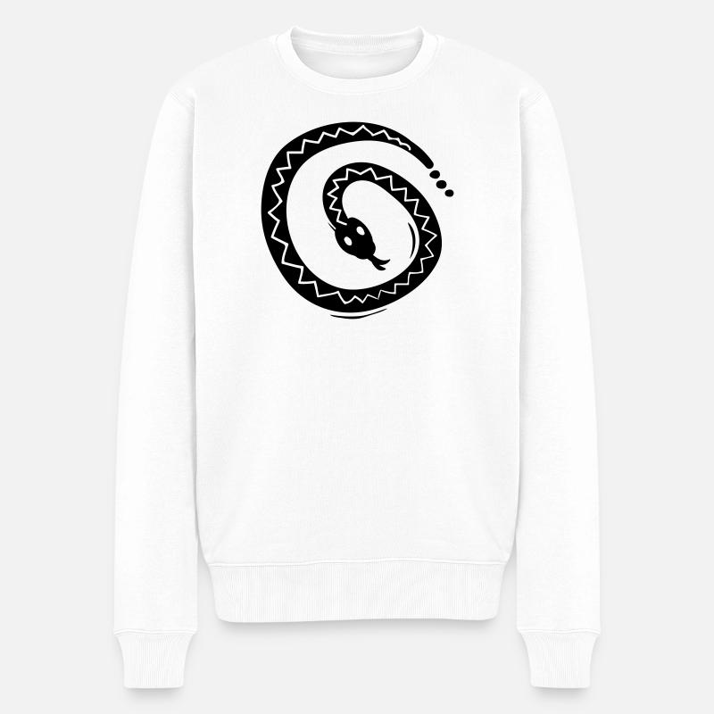 Schlange Symbol - Männer Premium Bio Pullover - Weiß