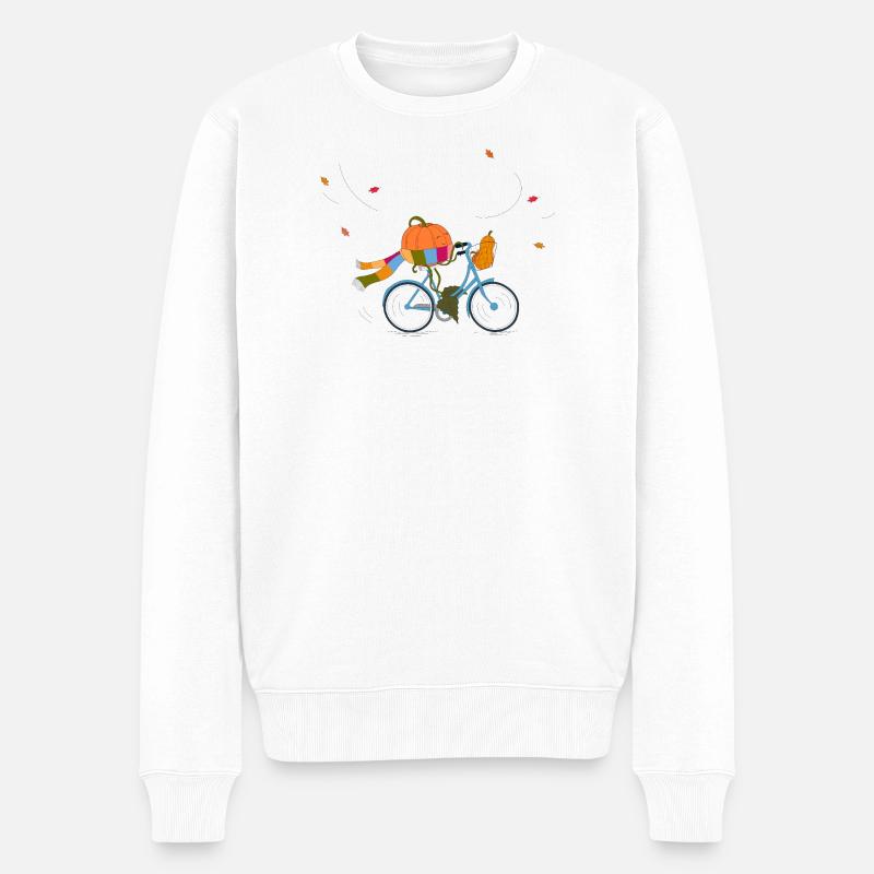 Tour de Kürbis - Männer Premium Bio Pullover - Weiß