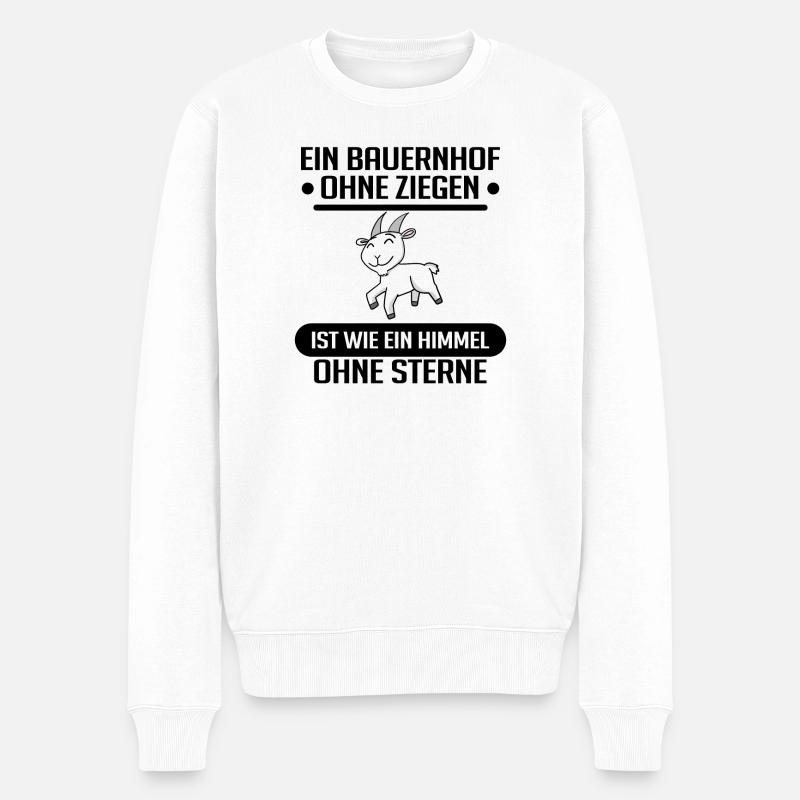 Ziege Ziegenbock Bock - Männer Premium Bio Pullover - Weiß