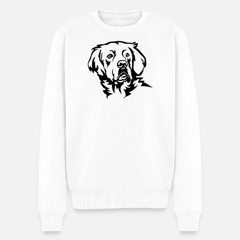 Tête de Golden Retriever - Pull Premium bio Homme - blanc
