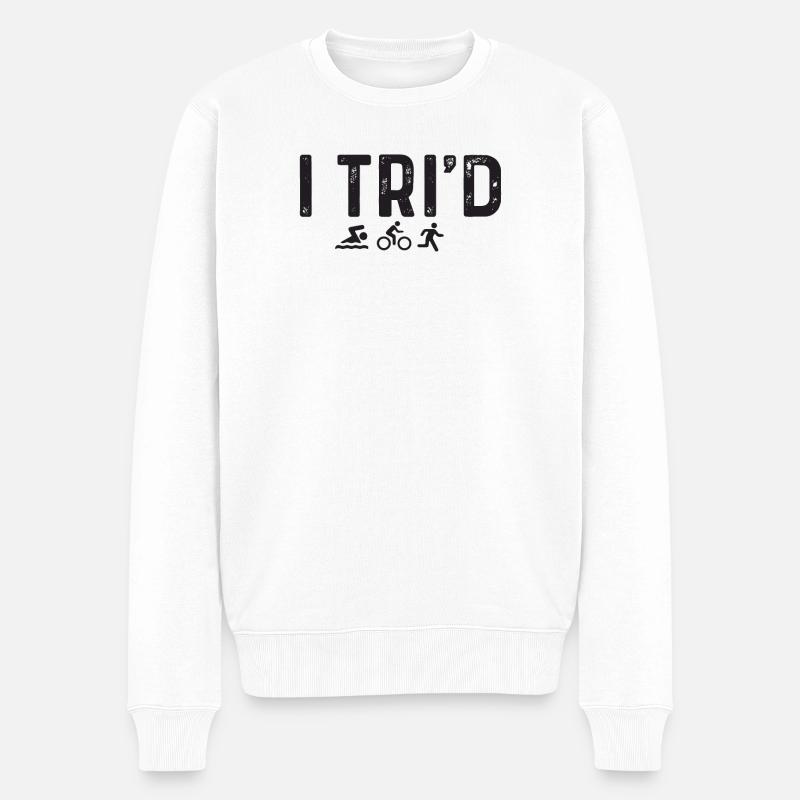 I Tri'd Triathlon - Männer Premium Bio Pullover - Weiß