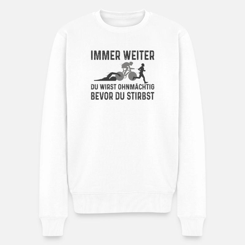 Immer Weiter Du Wirst Ohnmächtig Trilife - Männer Premium Bio Pullover - Weiß