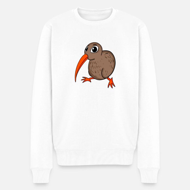 Kiwi Kiwis Vogel Geschenk - Männer Premium Bio Pullover - Weiß