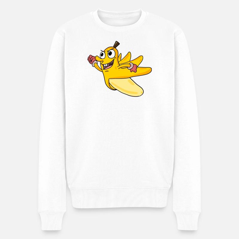 Banane - Männer Premium Bio Pullover - Weiß