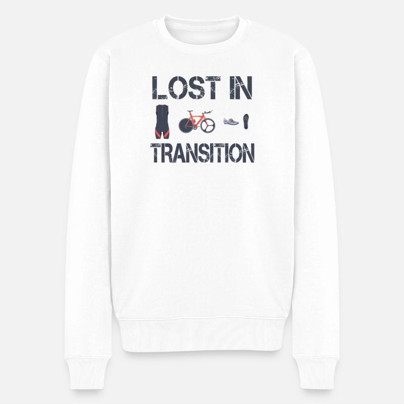 Lost In Transition Triathlet Triathlon - Männer Premium Bio Pullover - Weiß