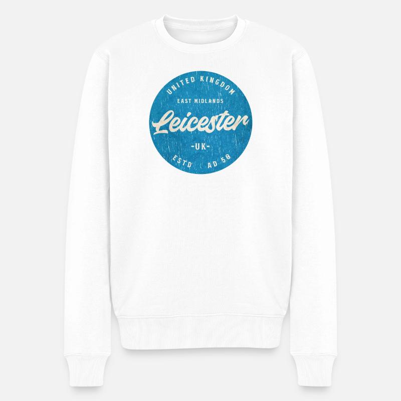 Badge Rétro Roundel de Leicester - Pull Premium bio Homme - blanc
