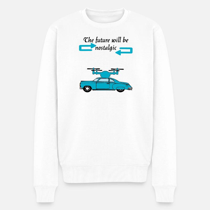 Der Futur wird nostalgisch sein - Männer Premium Bio Pullover - Weiß