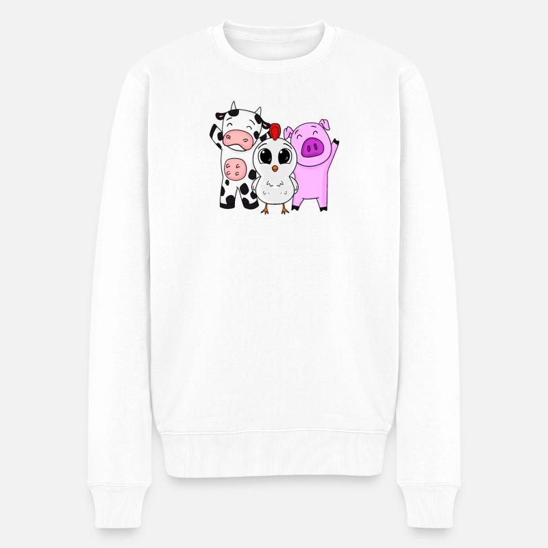 Animaux de ferme - Pull Premium bio Homme - blanc