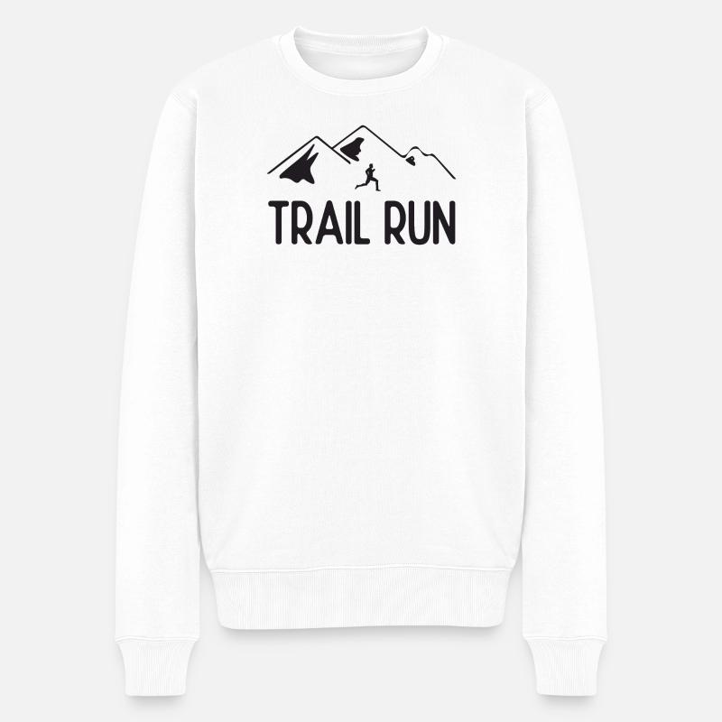 Trailrun - Männer Premium Bio Pullover - Weiß