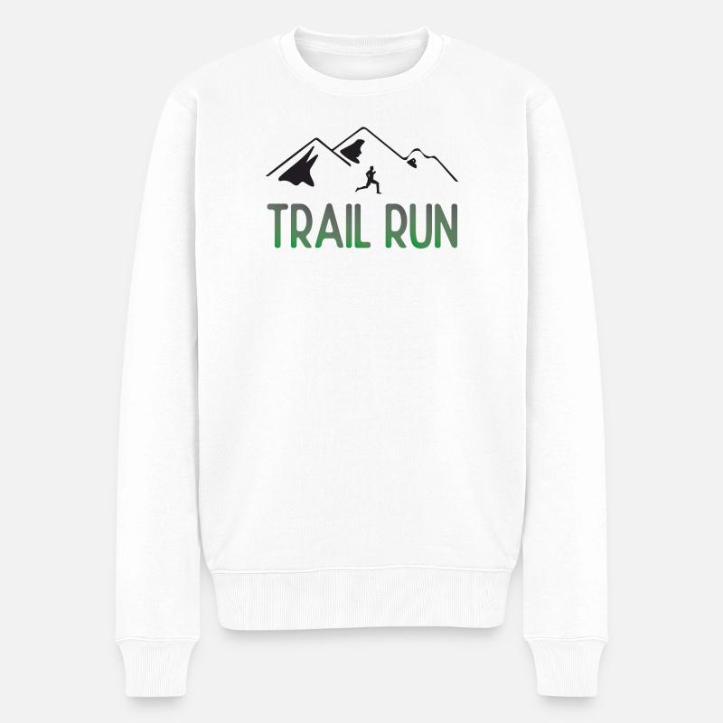 Trailrun - Männer Premium Bio Pullover - Weiß