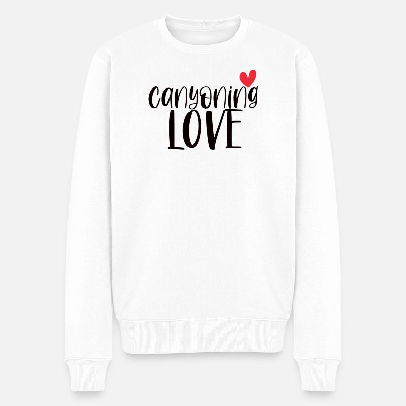 Escalade Canyoning Love Mountain Canyon Cadeau - Pull Premium bio Homme - blanc