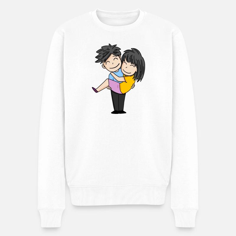 Paar Pärchen - Männer Premium Bio Pullover - Weiß