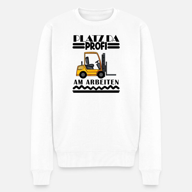 Staplerfahrer Gabelstapler Lager Logistik - Männer Premium Bio Pullover - Weiß