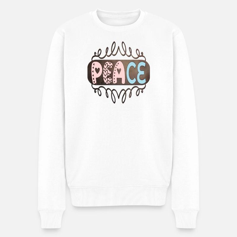 Friede - Männer Premium Bio Pullover - Weiß