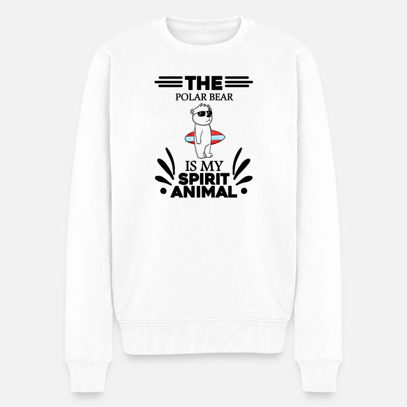 Eisbär Polarbär Bär - Männer Premium Bio Pullover - Weiß