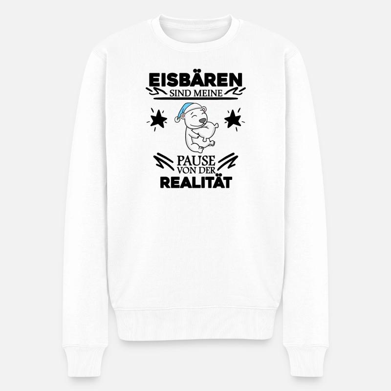 Eisbär - Männer Premium Bio Pullover - Weiß