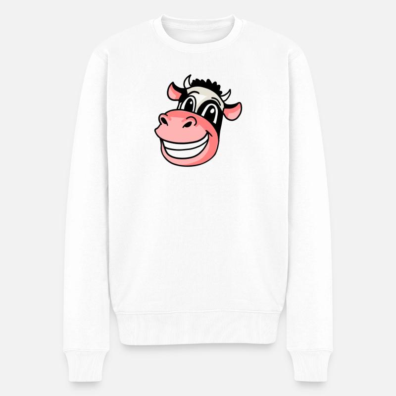 Tête Animal Vache - Pull Premium bio Homme - blanc