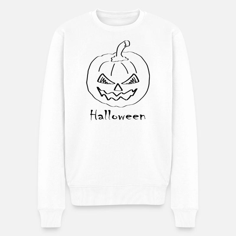 Halloween-1 - Männer Premium Bio Pullover - Weiß