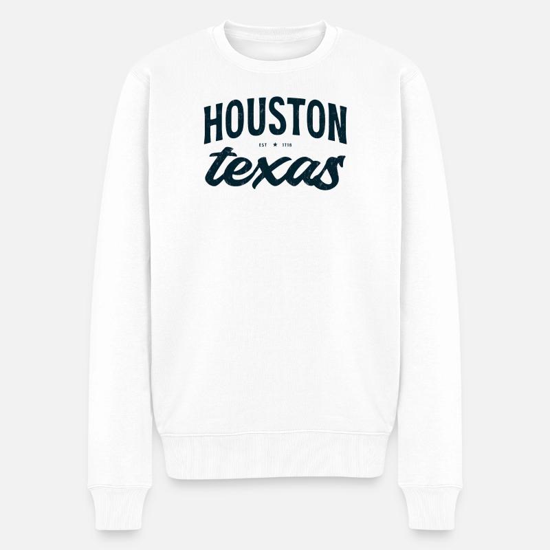 T-shirt Emblem Script de Houston Texas - Pull Premium bio Homme - blanc