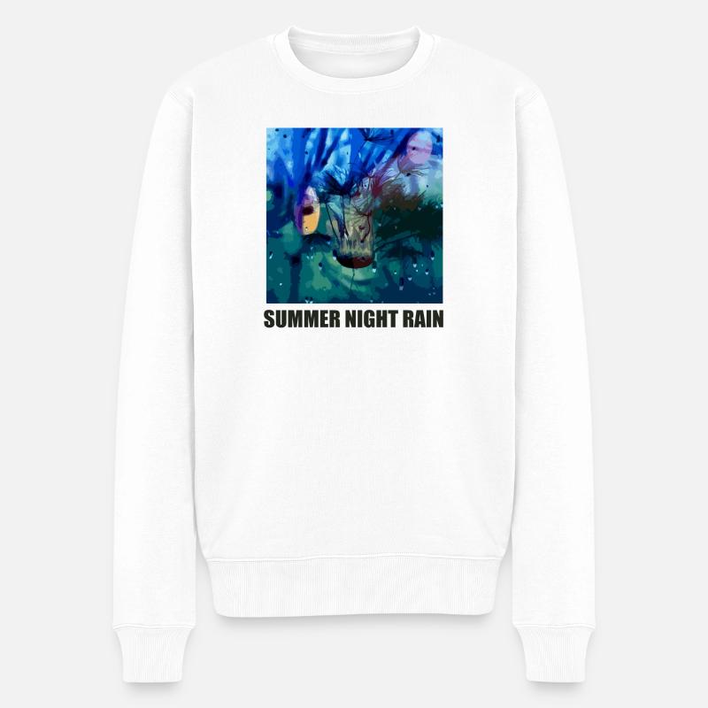 Sommernacht Regen Flügel Tropfen - Männer Premium Bio Pullover - Weiß