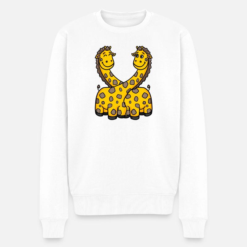 Giraffen Giraffe - Männer Premium Bio Pullover - Weiß