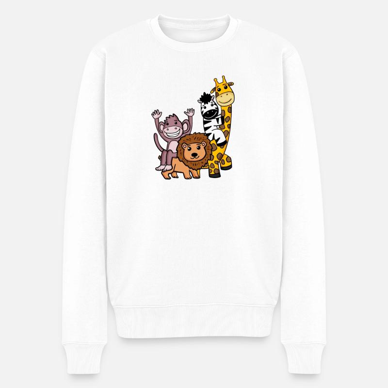 Niedliche Tiere - Männer Premium Bio Pullover - Weiß