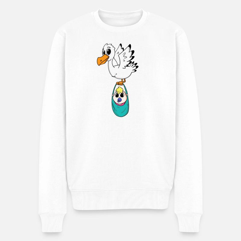 Oiseau avec grossesse de bébé - Pull Premium bio Homme - blanc