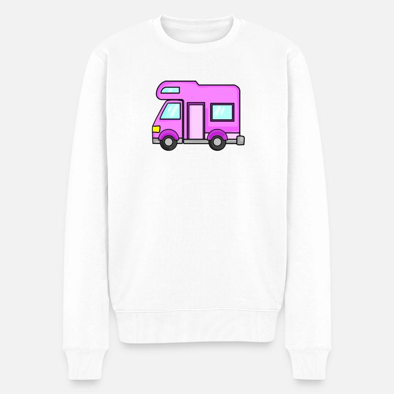 Camping Car Rose Femmes - Pull Premium bio Homme - blanc