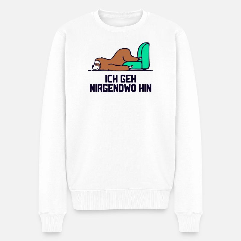 Säugetier Tier faultier Statement Langschläfer - Männer Premium Bio Pullover - Weiß