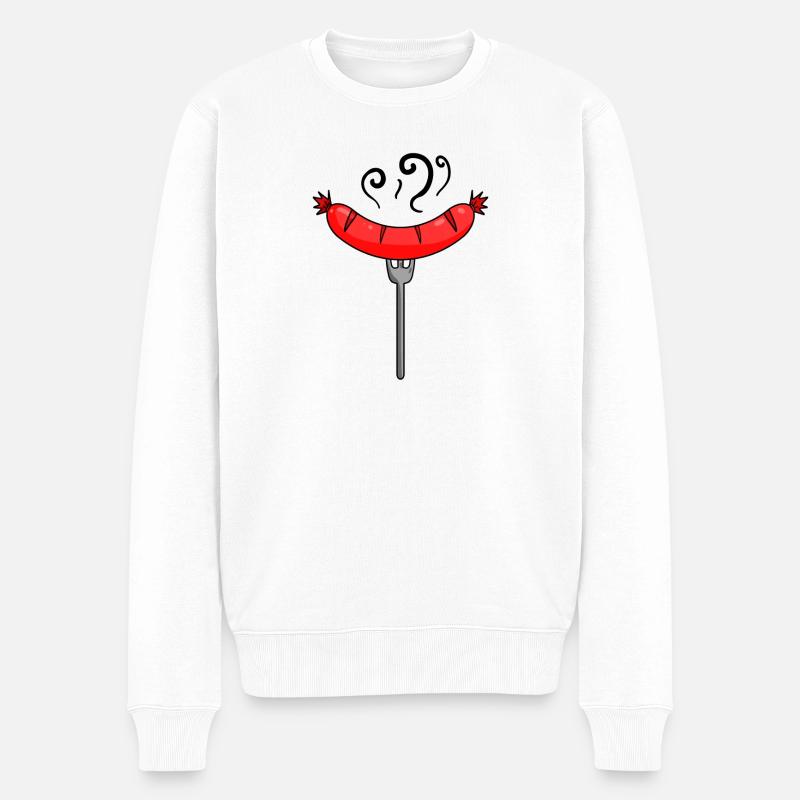 Saucisse Currywurst Viande Bratwurst Grillwurst - Pull Premium bio Homme - blanc