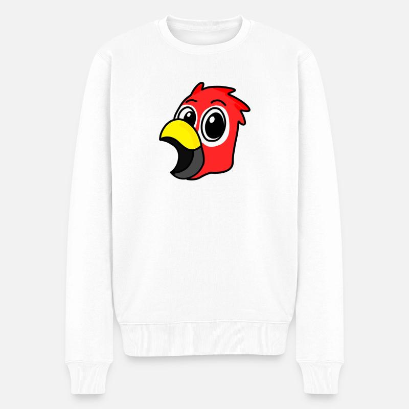 Oiseau à tête de perroquet - Pull Premium bio Homme - blanc