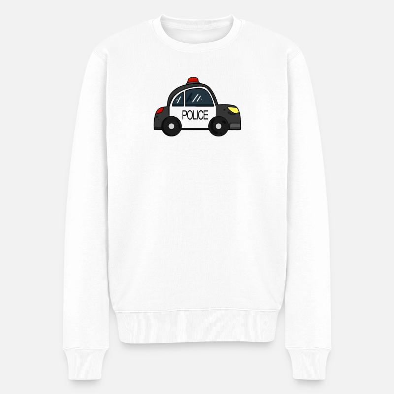 Polizei Auto - Männer Premium Bio Pullover - Weiß