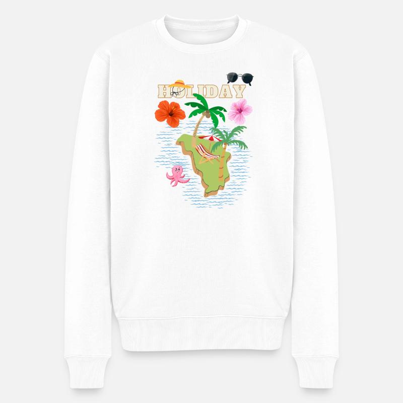Holiday Design ART - Männer Premium Bio Pullover - Weiß