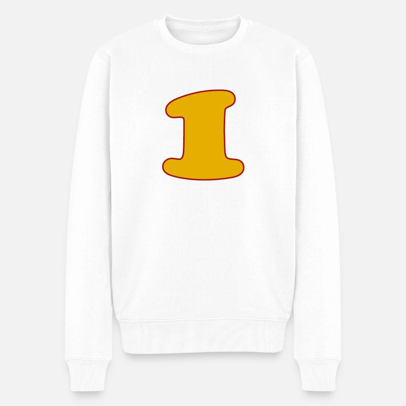1 - Männer Premium Bio Pullover - Weiß