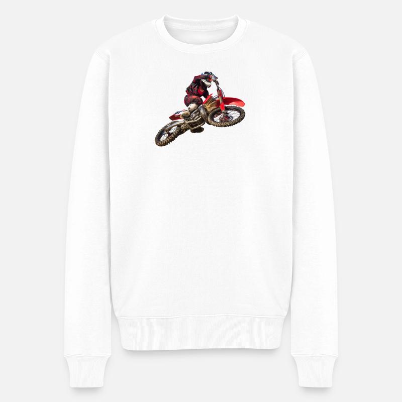 Motocross - Männer Premium Bio Pullover - Weiß