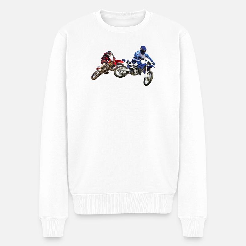 Motocross - Männer Premium Bio Pullover - Weiß