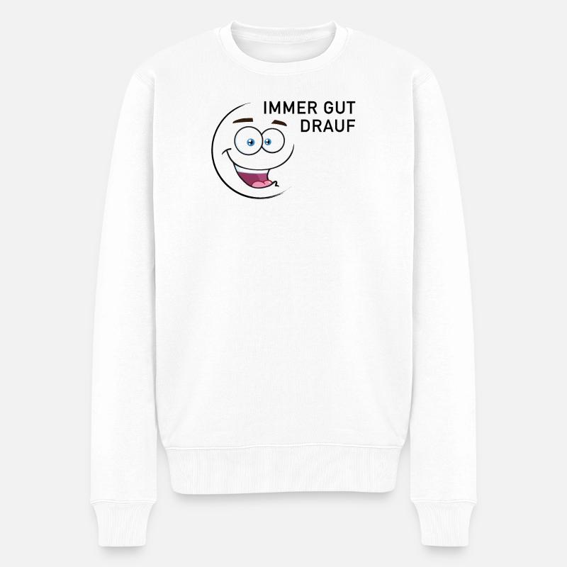 Immer gut drauf | smiley - Männer Premium Bio Pullover - Weiß