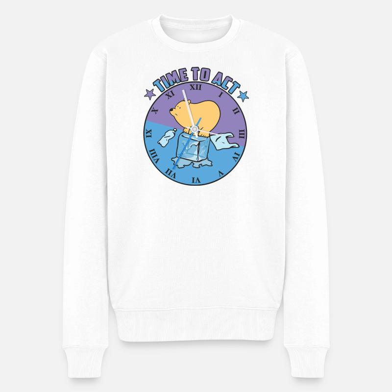 Ours polaire sur glace - Pull Premium bio Homme - blanc