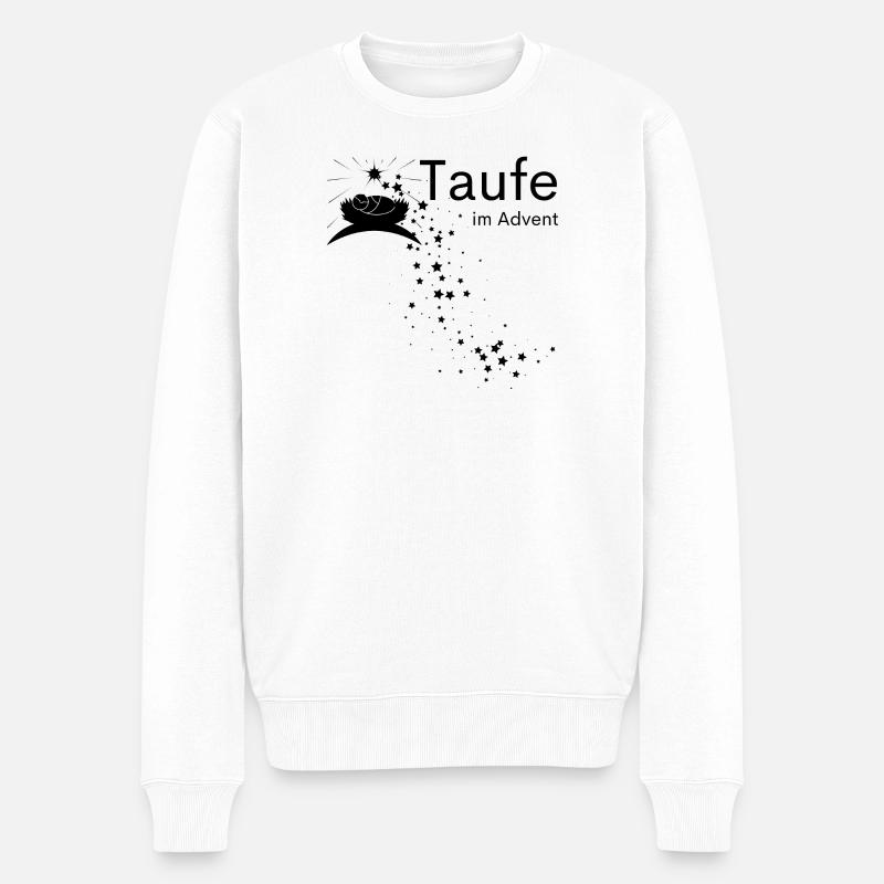 Taufe im Advent Segen der Geburt Christi Stern - Männer Premium Bio Pullover - Weiß