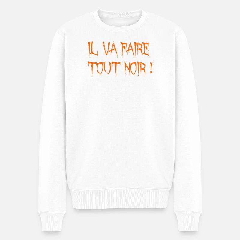 il va faire tout noir ! - Pull Premium bio Homme - blanc