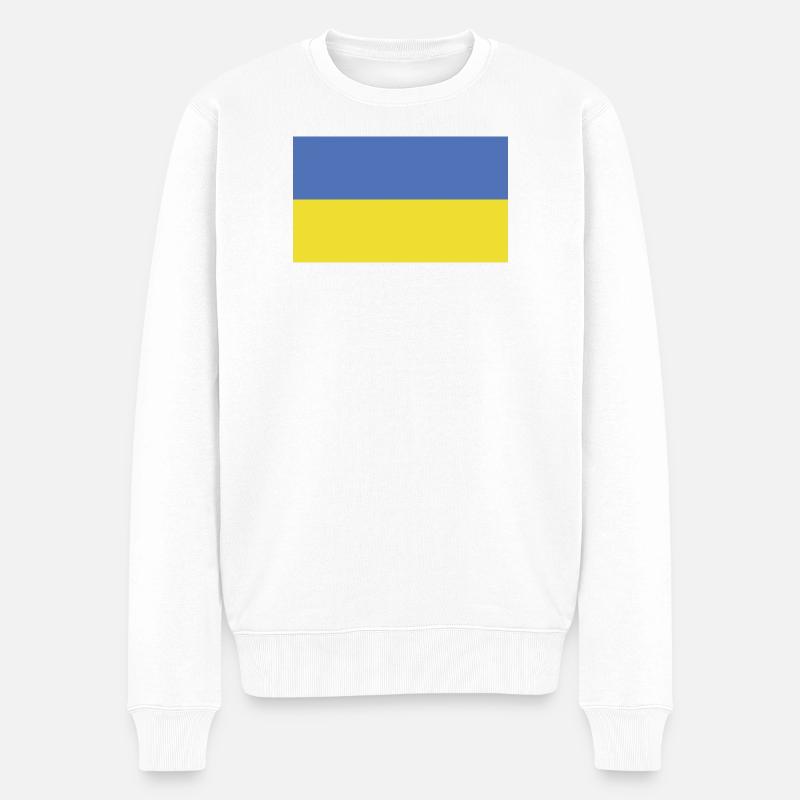 Drapeau de l’Ukraine - Pull Premium bio Homme - blanc