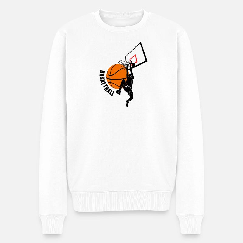 Basketball - Männer Premium Bio Pullover - Weiß