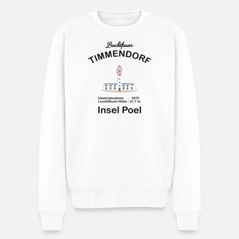Leuchtfeuer Timmendorf Insel Poel, deutsche Ostsee - Männer Premium Bio Pullover - Weiß
